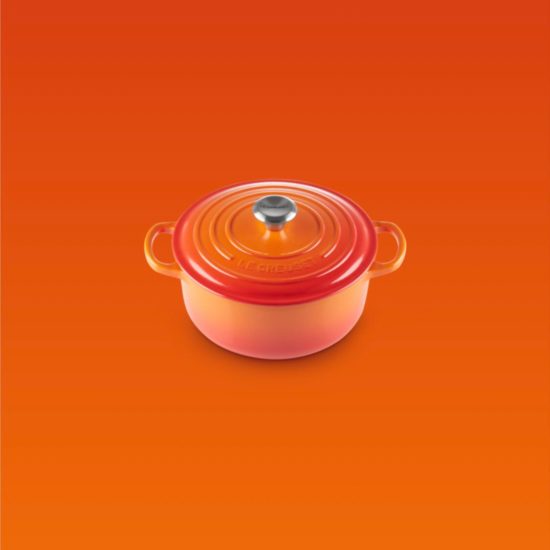 Cocotte rotonda 24cm in ghisa vetrificata Le Creuset Arancio